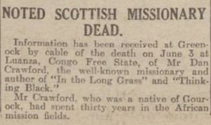 1926-06-10 Evening Telegraph and Post, Dundee 6 (Crawford)